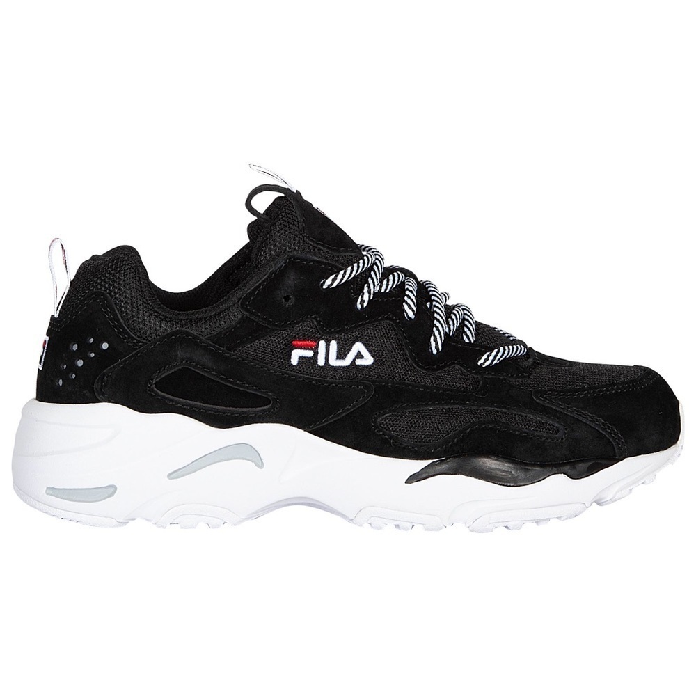 Sz 8 FILA  Ray Tracer Low-Top Black Suede Sneakers Size 8 US (MSRP $120)